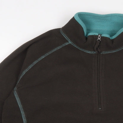 Mountain Life Womens Brown Polyester Pullover Sweatshirt Size S Zip - Embroidered