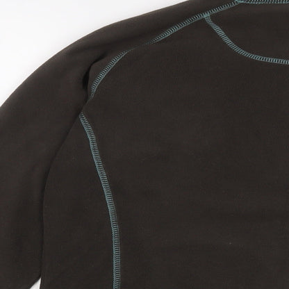 Mountain Life Womens Brown Polyester Pullover Sweatshirt Size S Zip - Embroidered