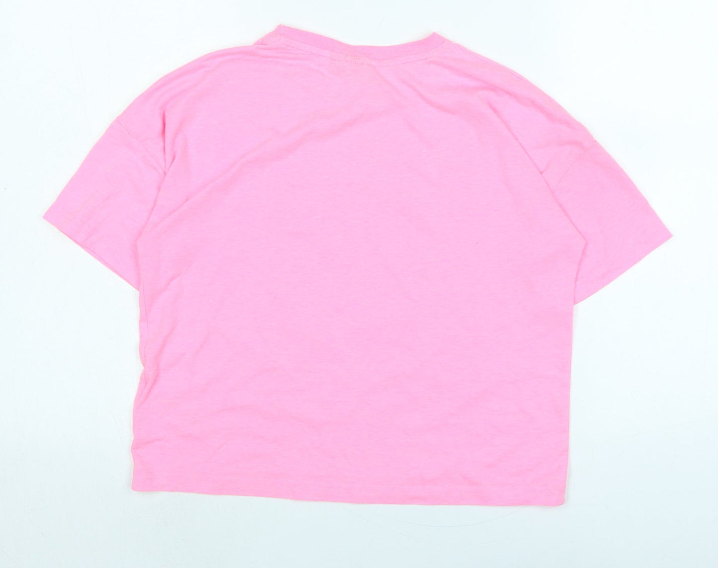 Freinds Girls Pink Cotton Basic T-Shirt Size 11-12 Years Crew Neck