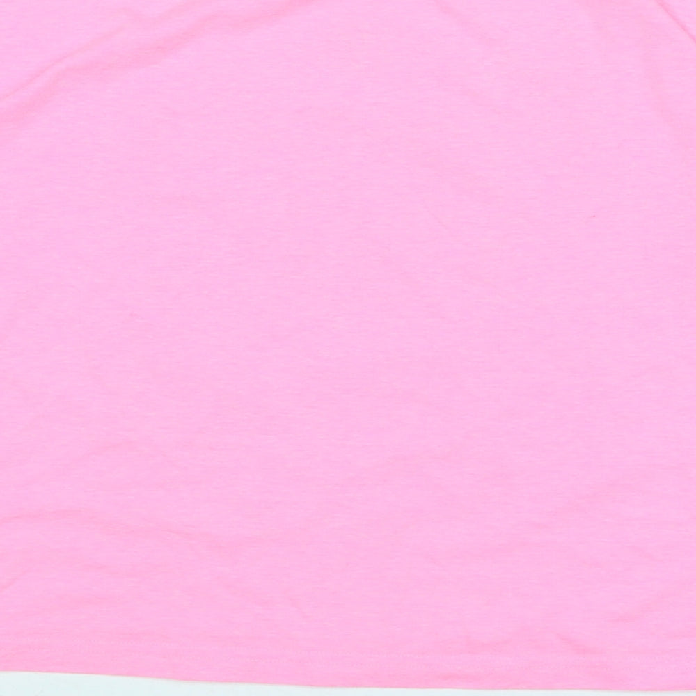 Freinds Girls Pink Cotton Basic T-Shirt Size 11-12 Years Crew Neck