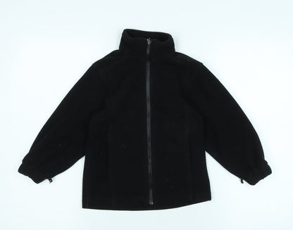 Keswick Boys Black Mock Neck Polyester Full Zip Jumper Size M Zip