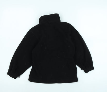 Keswick Boys Black Mock Neck Polyester Full Zip Jumper Size M Zip