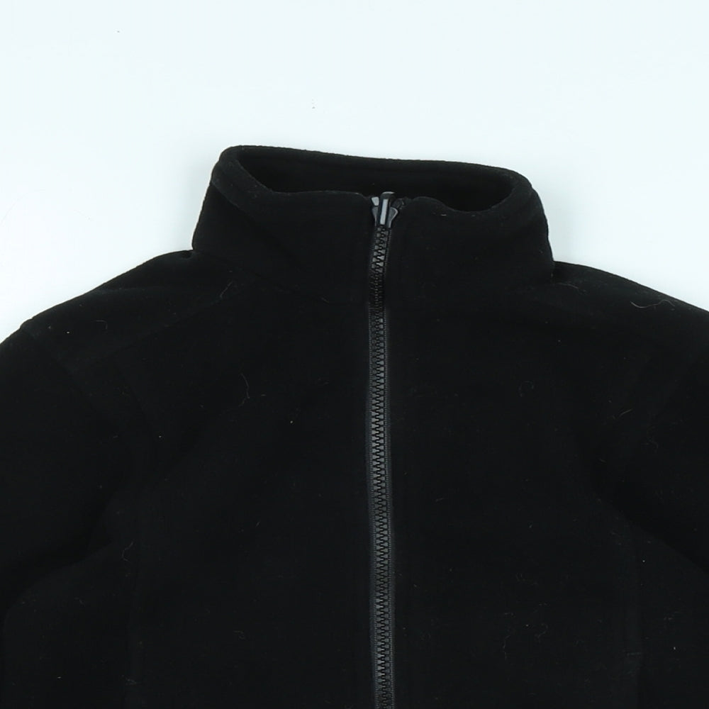 Keswick Boys Black Mock Neck Polyester Full Zip Jumper Size M Zip