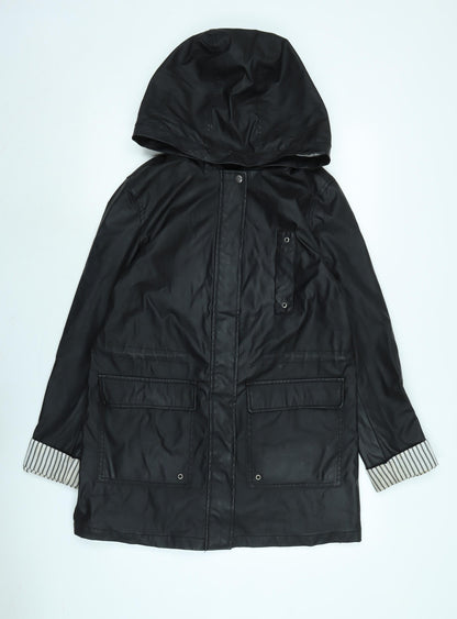 Womens UK Size 10 New Look Black Rain Coat