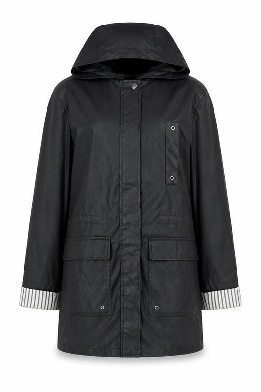 Womens UK Size 10 New Look Black Rain Coat