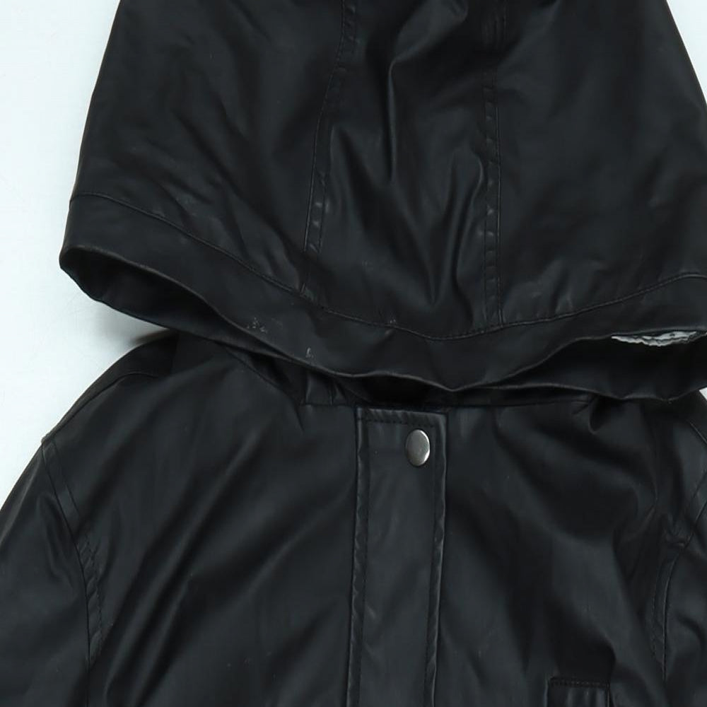 Womens UK Size 10 New Look Black Rain Coat