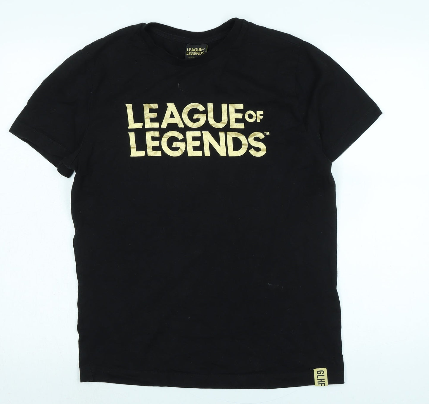 LEAUGE OF LEGENDS Mens Black Cotton T-Shirt Size M Crew Neck - Leauge of legends