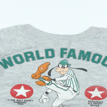 World famous Mens Grey Cotton Pullover Sweatshirt Size M - World famous
