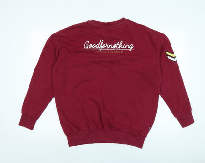 Good For Nothing Womens Red Cotton Pullover Sweatshirt Size S - Good for Nothing