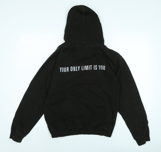 Awdis Mens Blue Cotton Henley Hoodie Size S