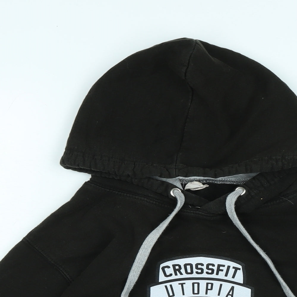 Awdis Mens Blue Cotton Henley Hoodie Size S