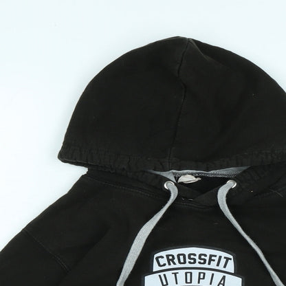 Awdis Mens Blue Cotton Henley Hoodie Size S