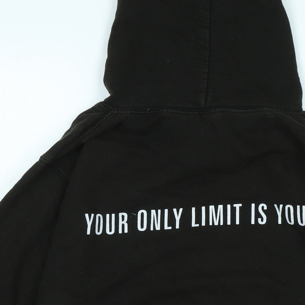 Awdis Mens Blue Cotton Henley Hoodie Size S