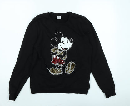 Womens UK Size 8 Disney Black Pullover Sweatshirt