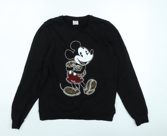Womens UK Size 8 Disney Black Pullover Sweatshirt