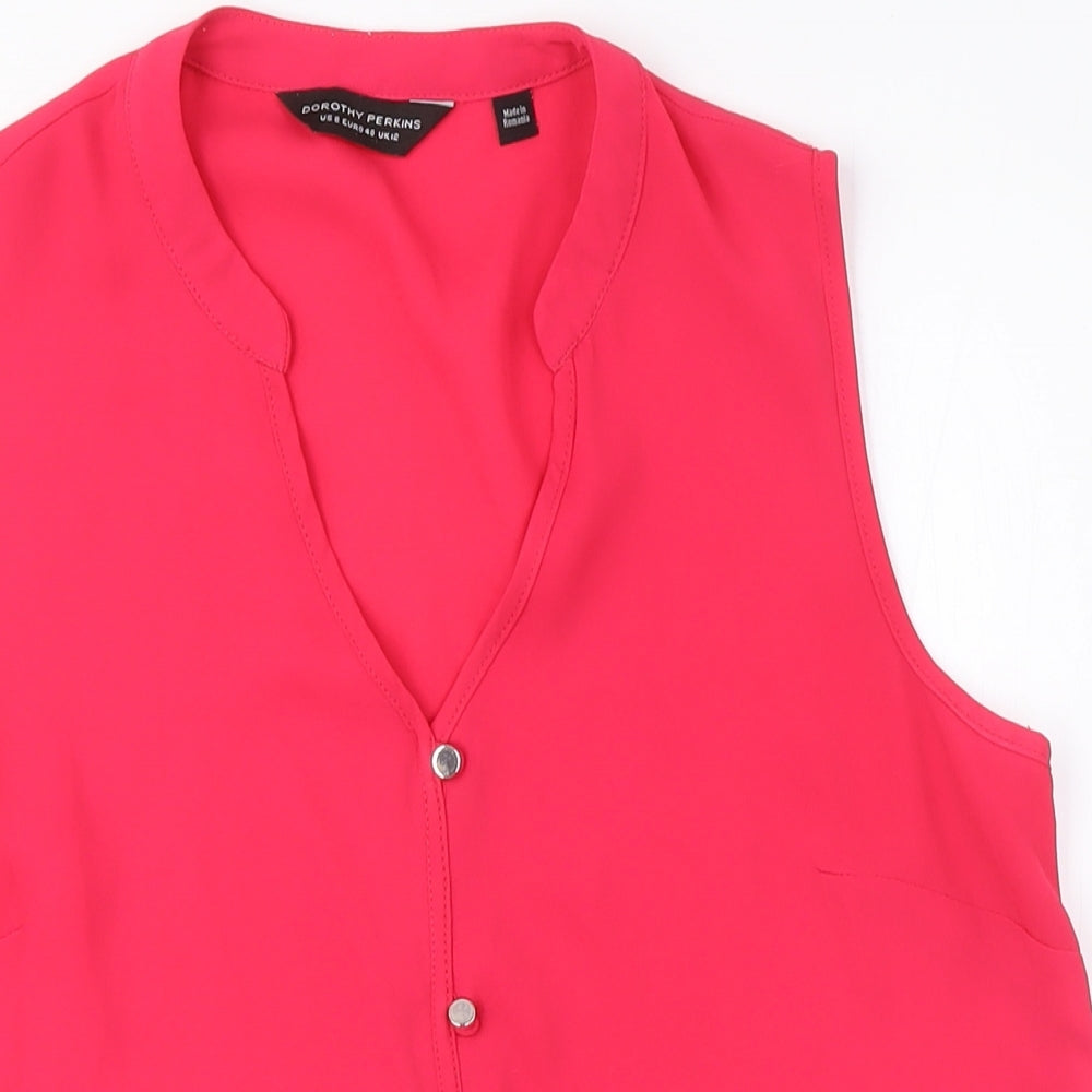 Womens UK Size 12 Dorothy Perkins Red Basic Blouse