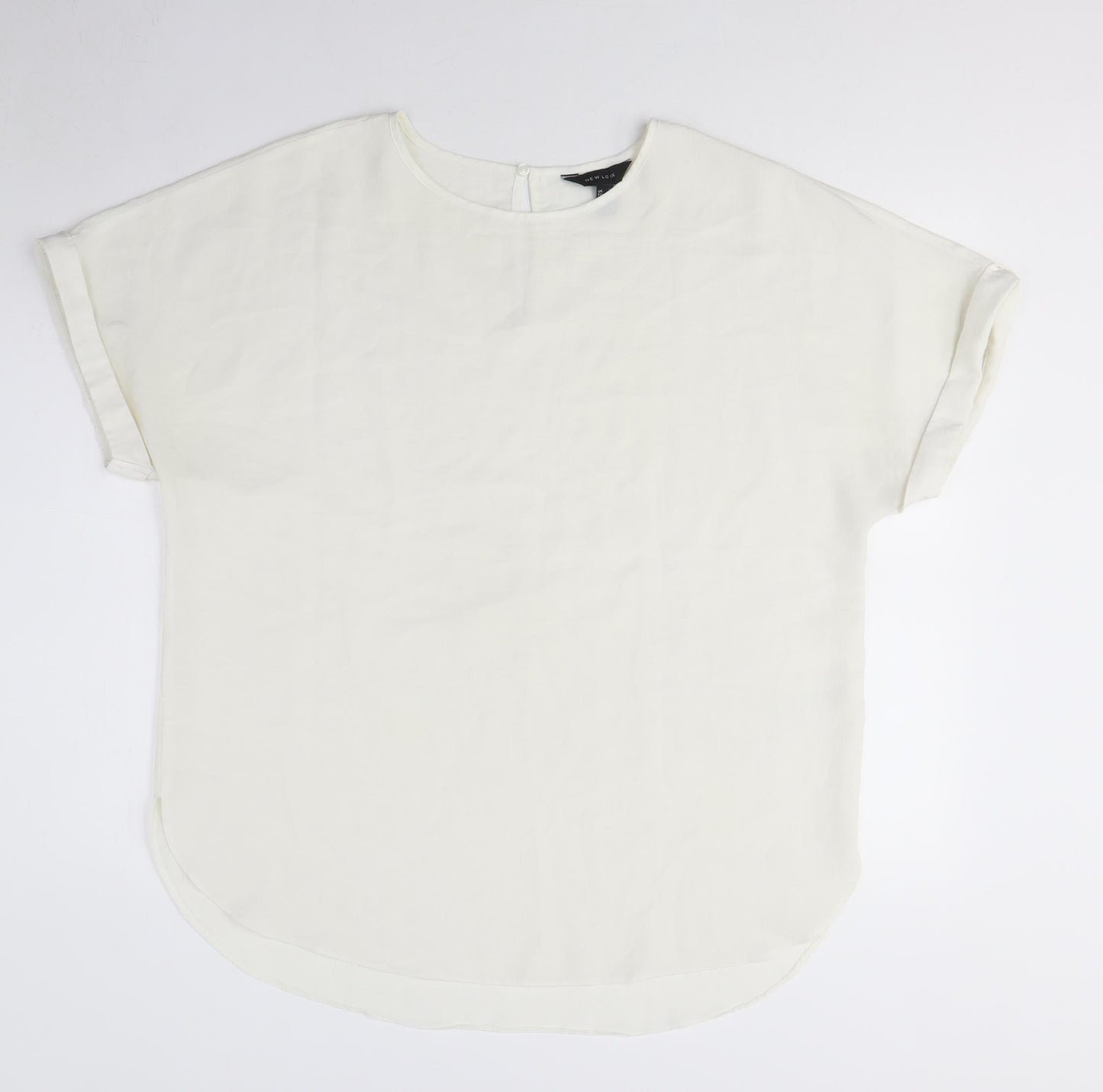 Womens UK Size M New Look Ivory Basic Blouse