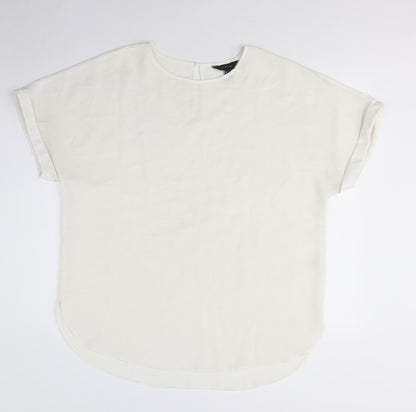 Womens UK Size M New Look Ivory Basic Blouse