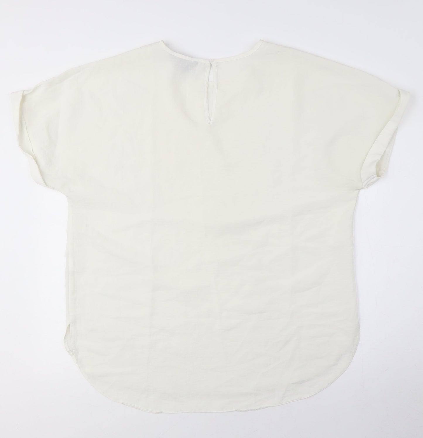 Womens UK Size M New Look Ivory Basic Blouse