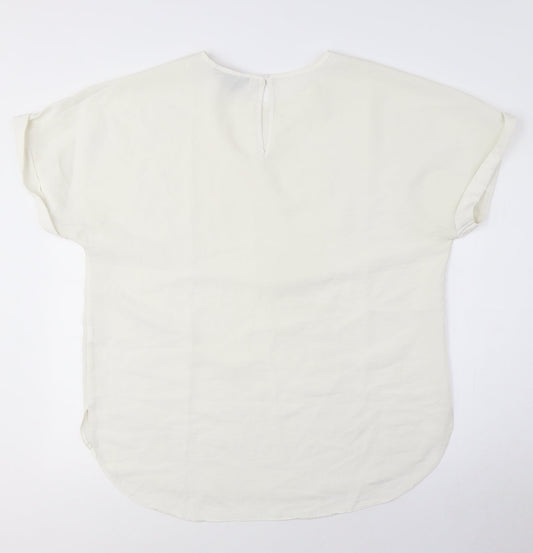 Womens UK Size M New Look Ivory Basic Blouse