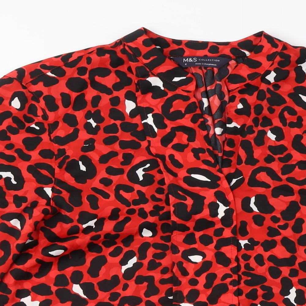 Womens UK Size 10 Marks and Spencer Red Basic Blouse