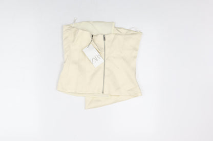 Womens UK Size M Zara White Basic T-Shirt