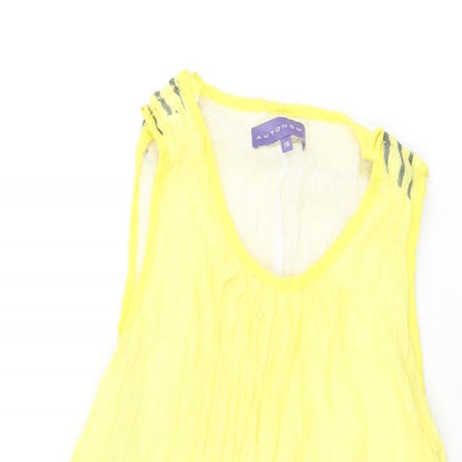 Autonomy Womens Yellow Viscose Basic T-Shirt Size 16 Round Neck