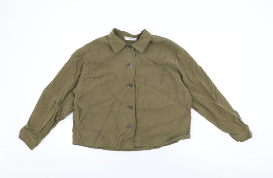 Mango Womens Green Jacket Size M Button