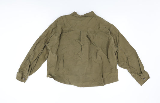 Mango Womens Green Jacket Size M Button