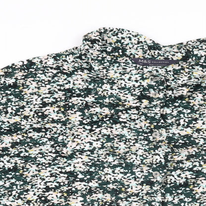 Womens UK Size 24 Marks and Spencer Green Basic Button-Up