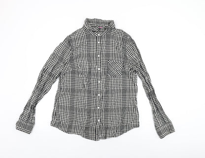 Womens UK Size L Merona Black Basic Button-Up