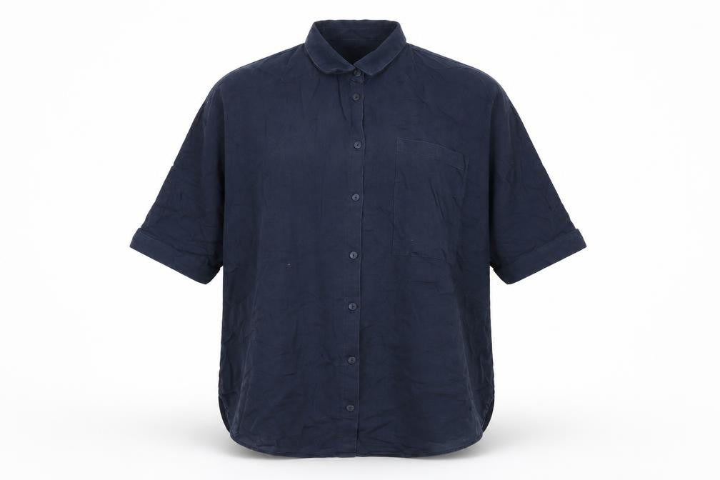 Womens UK Size 12 Per Una Blue Basic Button-Up
