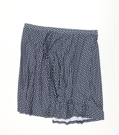 Marks and Spencer Womens Blue Geometric Polyester Swing Skirt Size 24