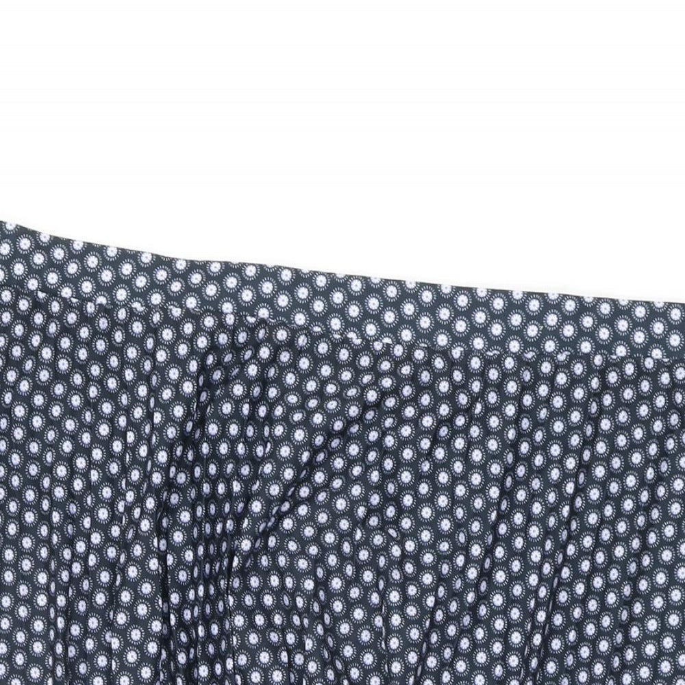 Marks and Spencer Womens Blue Geometric Polyester Swing Skirt Size 24