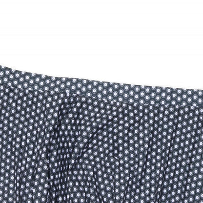 Marks and Spencer Womens Blue Geometric Polyester Swing Skirt Size 24