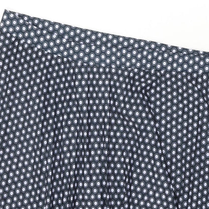 Marks and Spencer Womens Blue Geometric Polyester Swing Skirt Size 24