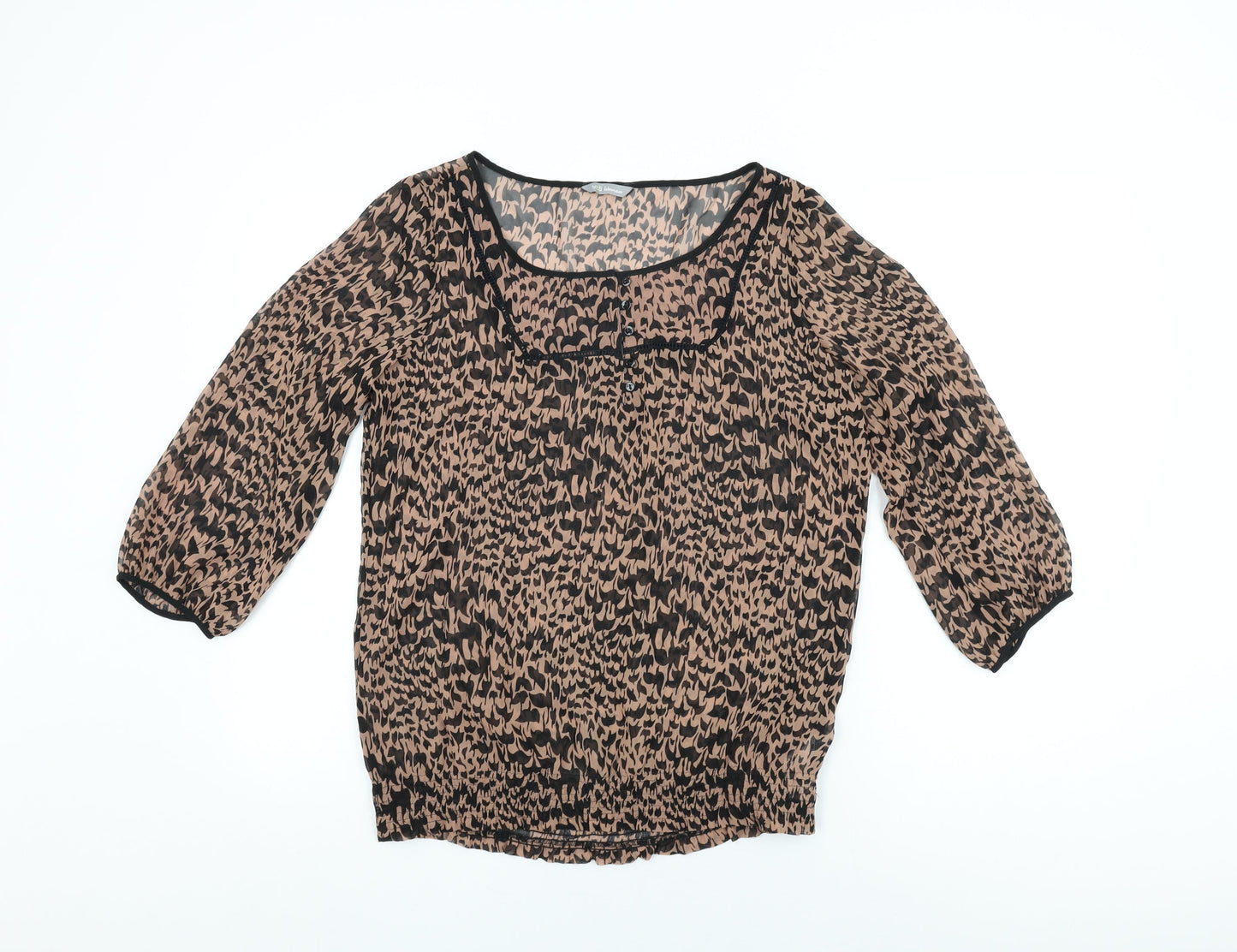 Womens UK Size 12 Marks and Spencer Brown Basic Blouse