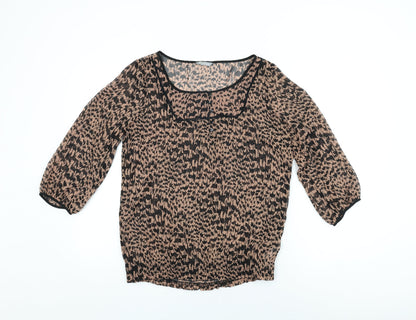 Womens UK Size 12 Marks and Spencer Brown Basic Blouse