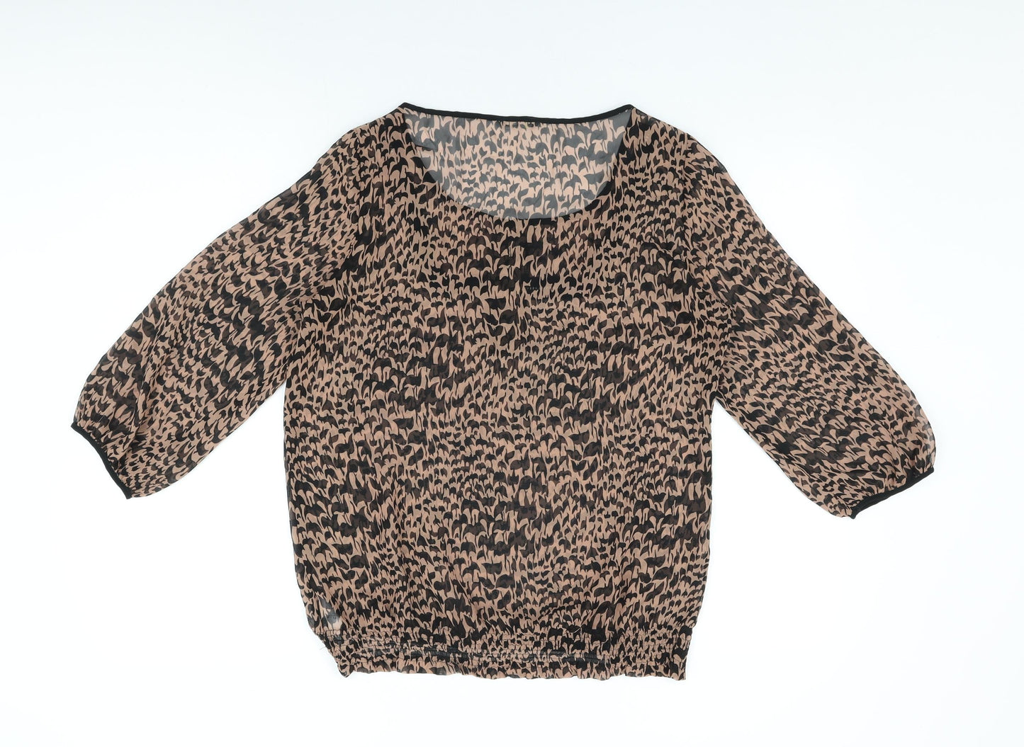 Womens UK Size 12 Marks and Spencer Brown Basic Blouse
