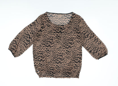 Womens UK Size 12 Marks and Spencer Brown Basic Blouse