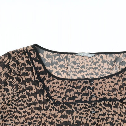 Womens UK Size 12 Marks and Spencer Brown Basic Blouse