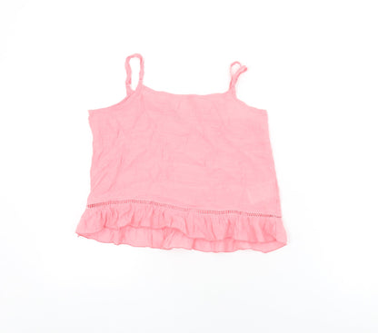 Womens UK Size 8 H&M Pink Cropped T-Shirt