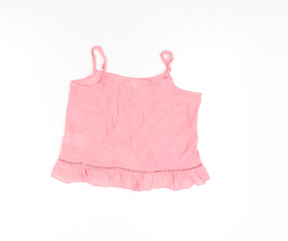Womens UK Size 8 H&M Pink Cropped T-Shirt