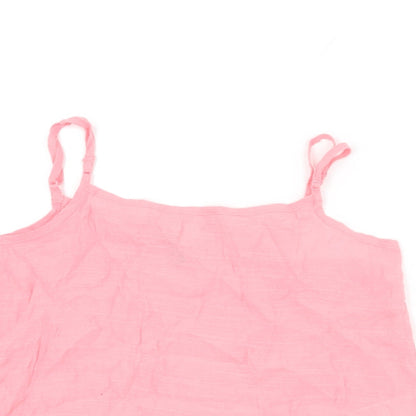 Womens UK Size 8 H&M Pink Cropped T-Shirt