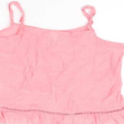 Womens UK Size 8 H&M Pink Cropped T-Shirt
