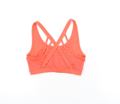 Y.A.S Womens Pink Polyester Cropped T-Shirt Size M Scoop Neck Pullover - Sports Bra