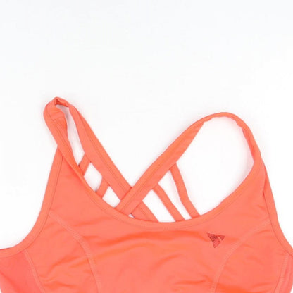 Y.A.S Womens Pink Polyester Cropped T-Shirt Size M Scoop Neck Pullover - Sports Bra