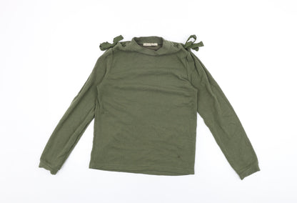 Majestic Legon Womens Green Polyester Basic T-Shirt Size M Round Neck