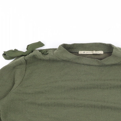 Majestic Legon Womens Green Polyester Basic T-Shirt Size M Round Neck