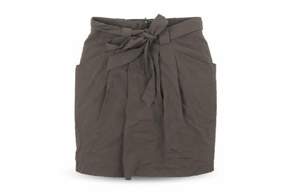 Marks & Spencer Womens Green Polyester Mini Skirt Size 8 Zip - Belted